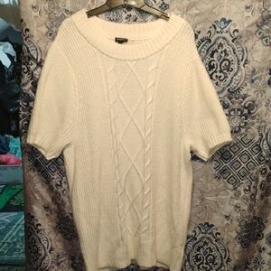 Torrid White Cable Knit Sweater